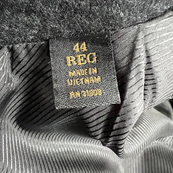 Jos A Bank Reserve Coat Topcoat size 44 Regular Black Cashmere - Picture 7 of 7